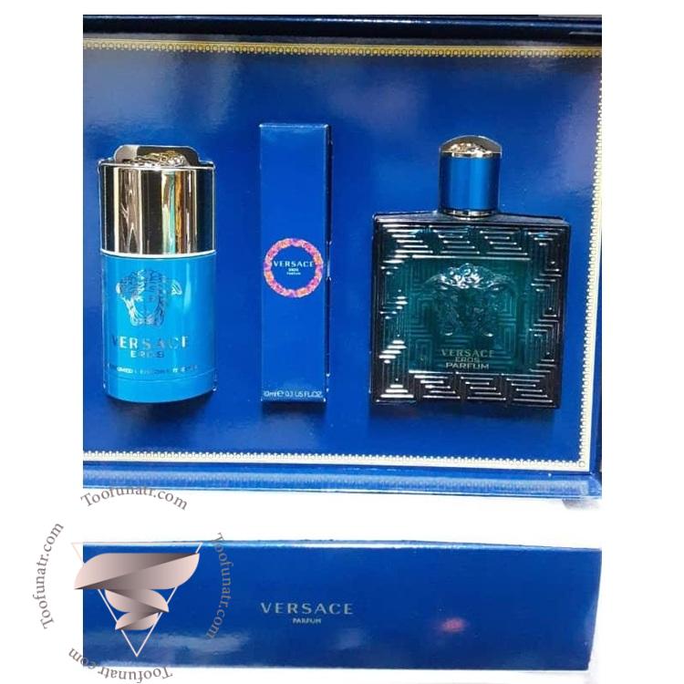 گیفت ست 3 تیکه ورساچه اروس پارفوم - Versace Eros Parfum Gift Set گیفت ست 3 تیکه ورساچه اروس پارفوم - Versace Eros Parfum Gift Set