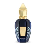 شیشه عطر آبی تیره زرجف تورینو 25 با درپوش طلایی روی پس زمینه سفید