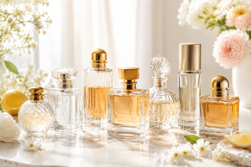 مجموعه ای از عطرهای کلاسیک مردانه و زنانه لوکس با طراحی شیشه های شیک